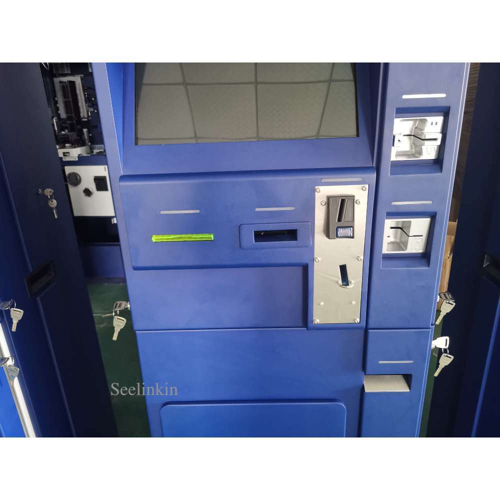 kiosk with coin acceptor