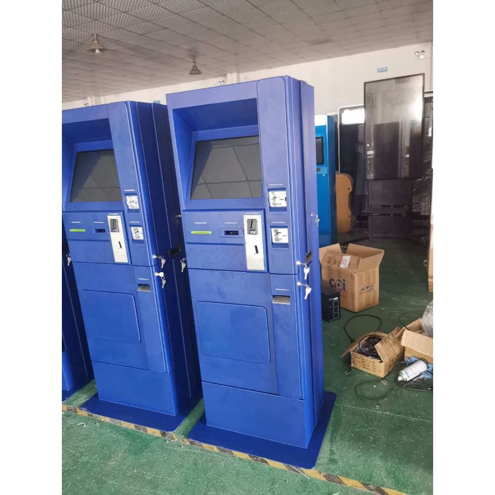 kiosk with coin acceptor and note acceptor
